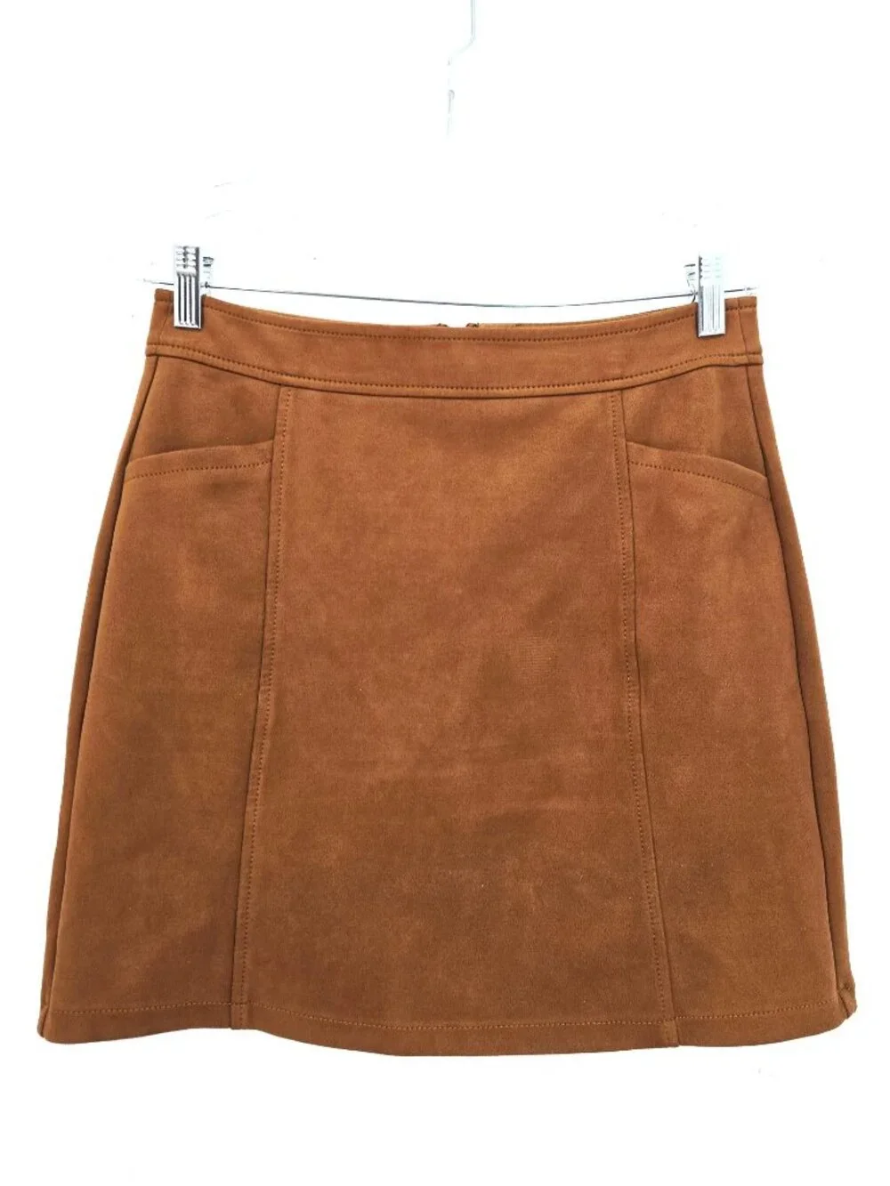 LOFT Suede Brown Pencil Skirt Western Cowboy Women Size 4